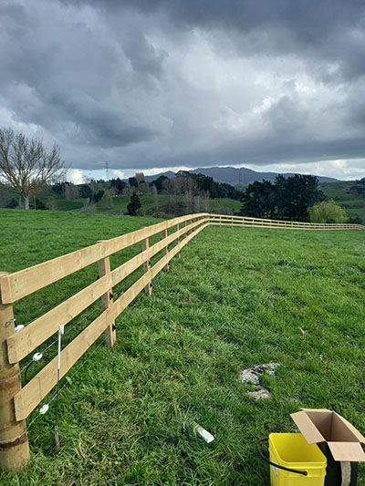 Agricultural post and rail fence