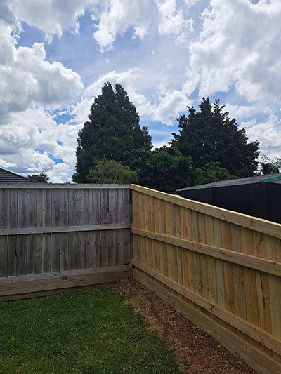 Timber fencing with existing fence
